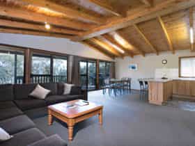 Each cottage features a spacious lounge area.