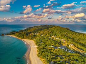 Aerial View of Cape Byron Line to Beach