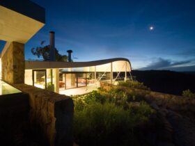 The Seidler House at night