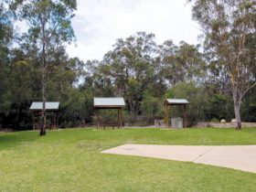 Bomaderry Creek picnic shelters, Bomaderry Creek Regional Park. Photo: Michael Van Ewijk © OEH