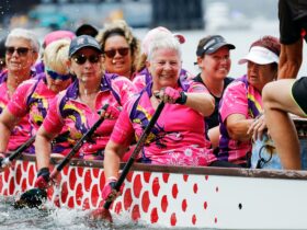 A photo of women Dragon Boating