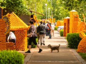 Citrus Sculptures on display at the 2019 Griffith Spring Fest