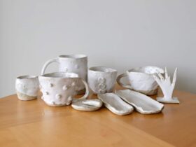 A colection of finished pottery