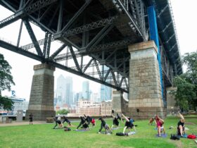 Yoga under the bridge