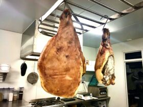 Handmade prosciutto made in our Charcuterie Class