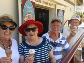 four adults with ice creams