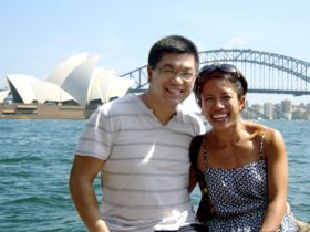 Picture Couple having a photo infront of the perfect view of Sydney Harbour