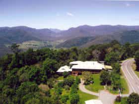 Aerial View of Mystery Mountain house looking south to Mount Warning volcano