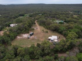 Aerial view of the campground