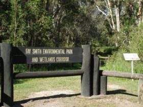 photo of the sign for Fay Smith Wetlands at the main entry point