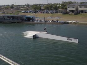 Wakeboarding competition in Australia, cable ski park, wake park.