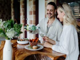 Tamborine hotel getaway Romantic outdoor dining for two amidst stunning natural beauty couple goals