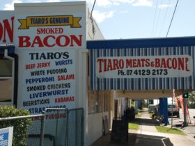 photo of facade signage of Tiaro Meats and Bacon