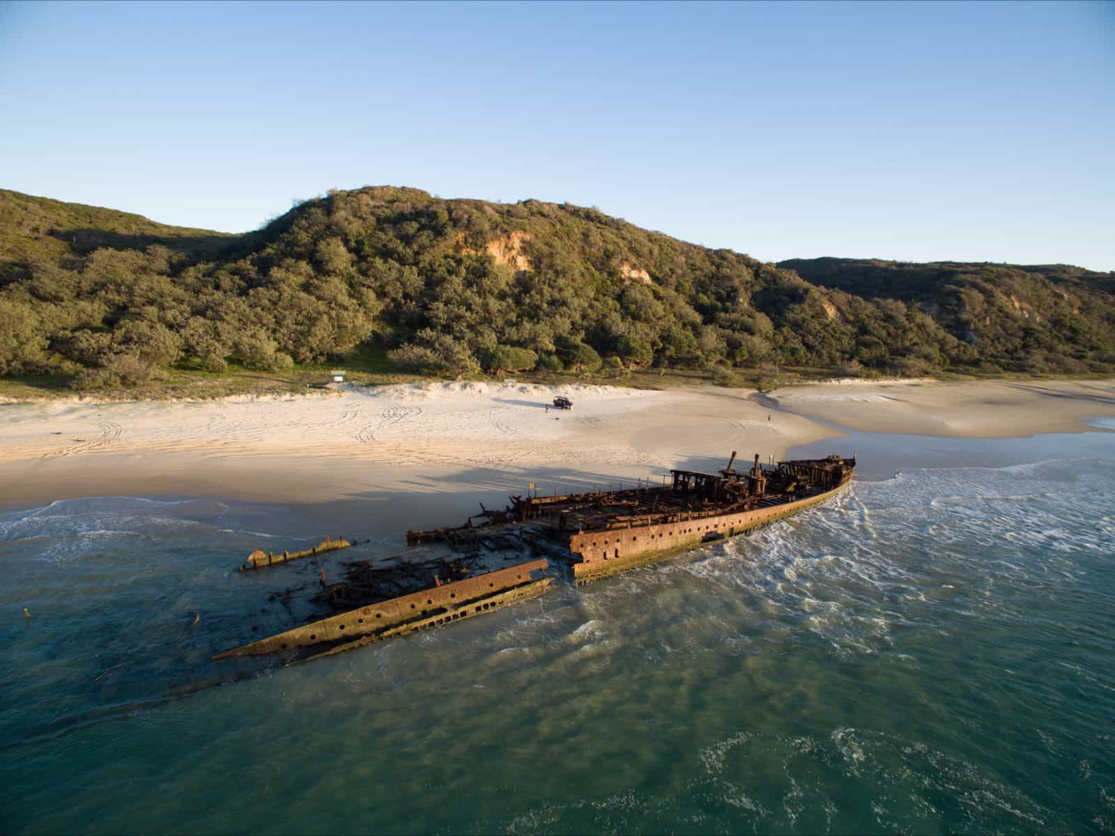 Maheno Shipwreck, World Heritage-listed Fraser Island, Fraser Coast.