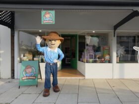 George the Farmer outside the concept store