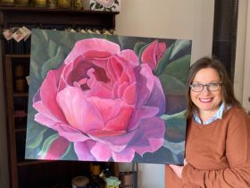 A Large Rose Painting