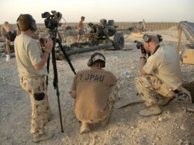 Cpl Michael Davis, Lt Kris Gardiner & ABPH Paul Berry in Helman Province, Afghanistan, August 2008