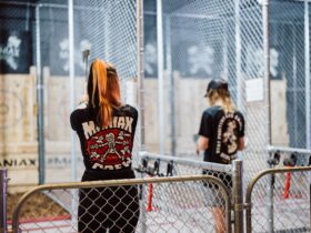 Girl Axe Throwing in Abbotsford