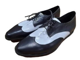 Black and white derby shoes