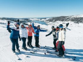 group of women skiing