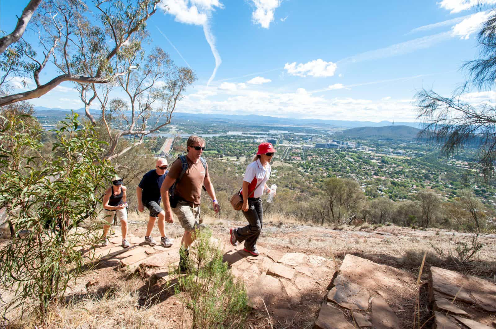 Hikers near the top of Mount Ainslie