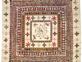 A detailed picture of a historic quilt