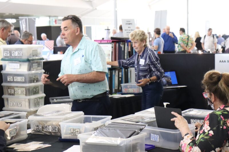 Dealers busy at the Canberra Stamp Show 2022