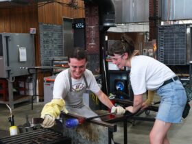 Glass blowing experience at Canberra Glassworks