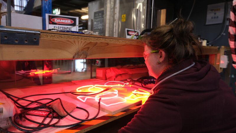 Neon bending at Canberra Glassworks