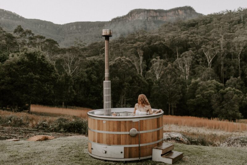 Wood fired hot tub South Coast slow unique stay Kangaroo Valley
