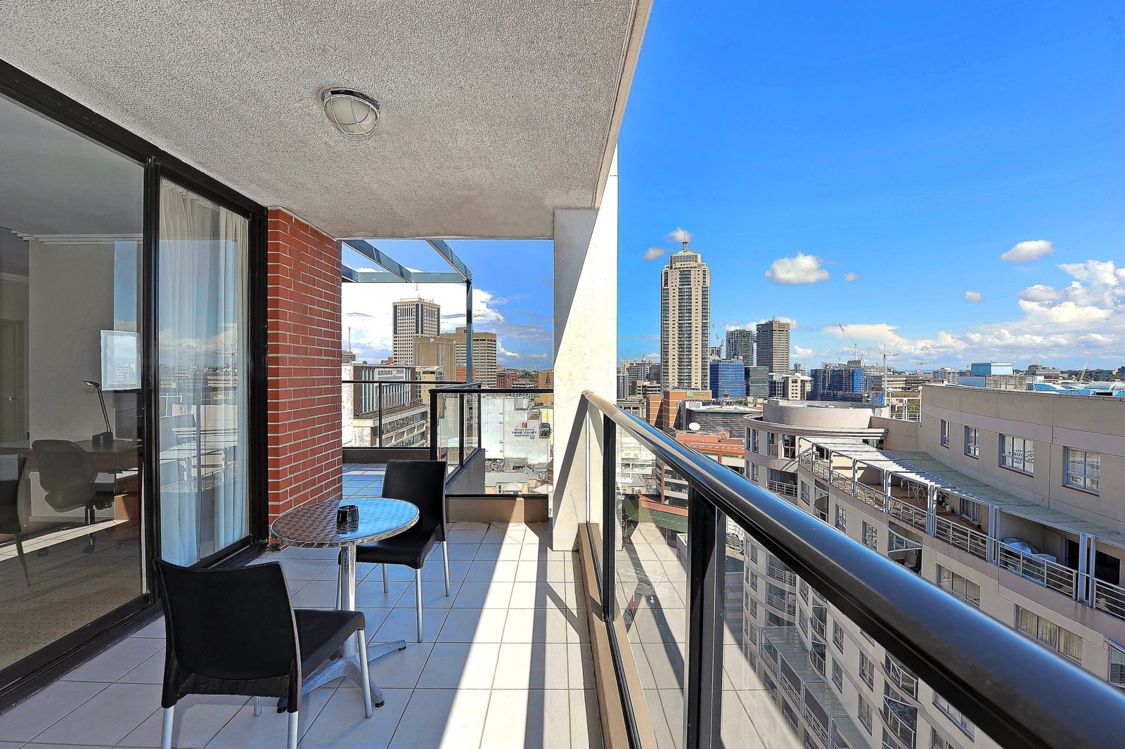 Private balcony with city or Darling Harbour views
