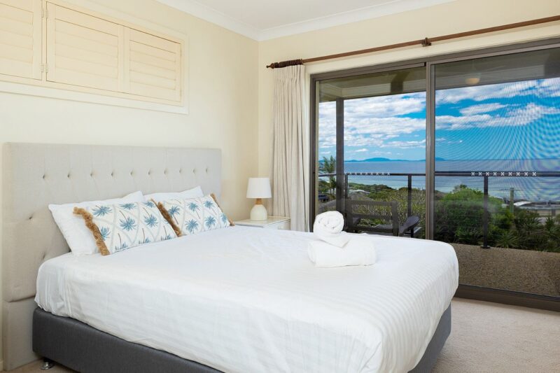 Bedroom with Queen bed and ocean views