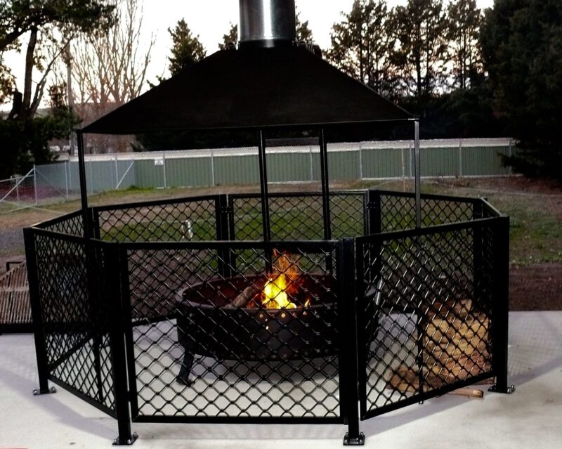 Firepit with safety enclosure