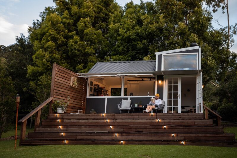 deck and spa tiny house