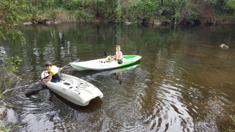 Kayaking or swimming at the creeks