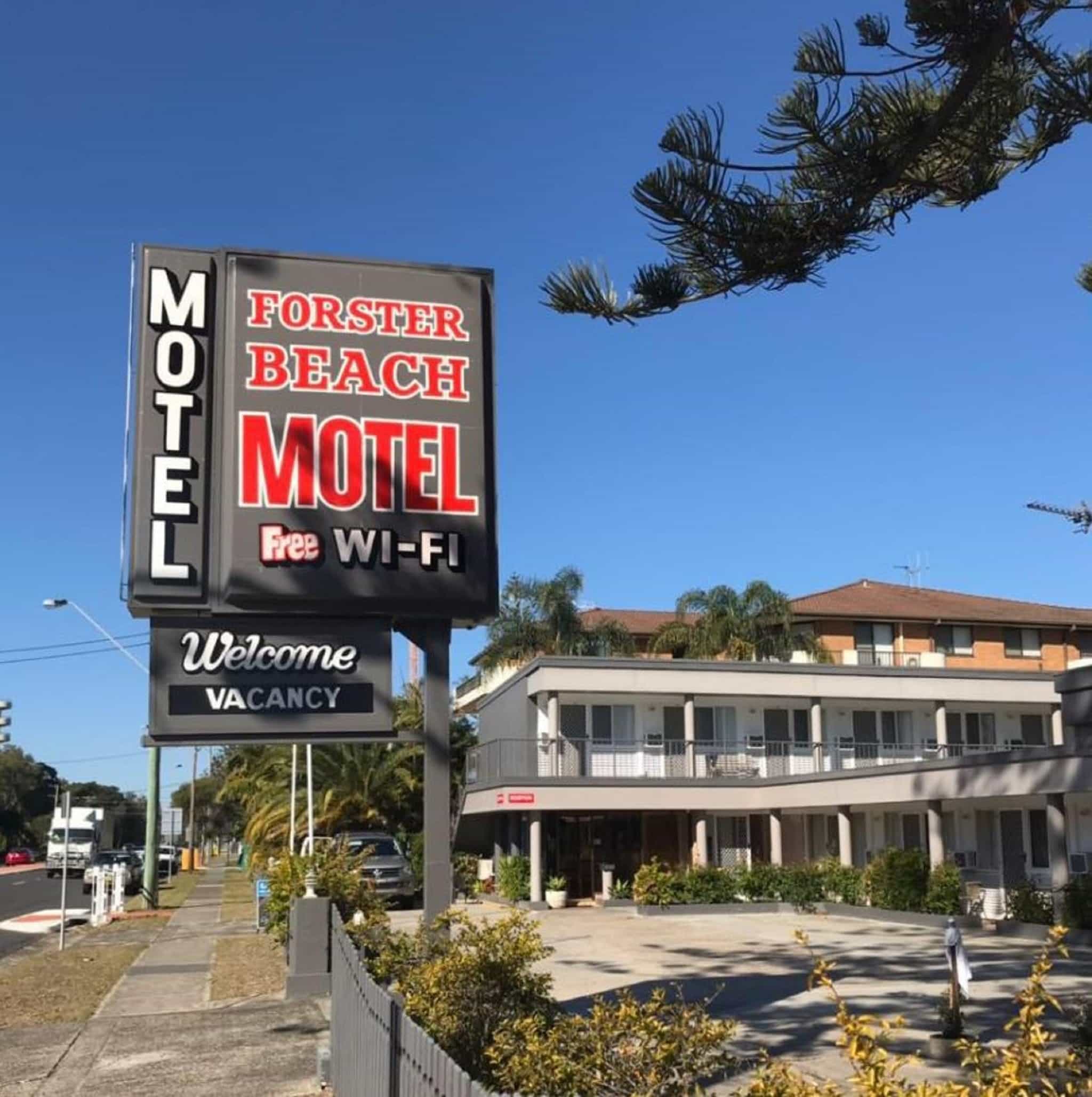 Sign outside motel