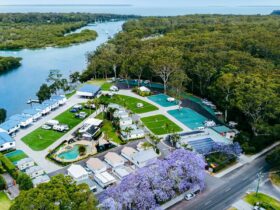 Aerial shot of Jervis Bay Holiday Park