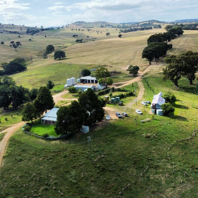 Aerial view of Markdale Farmstay