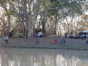 Campers enjoying the Darling River