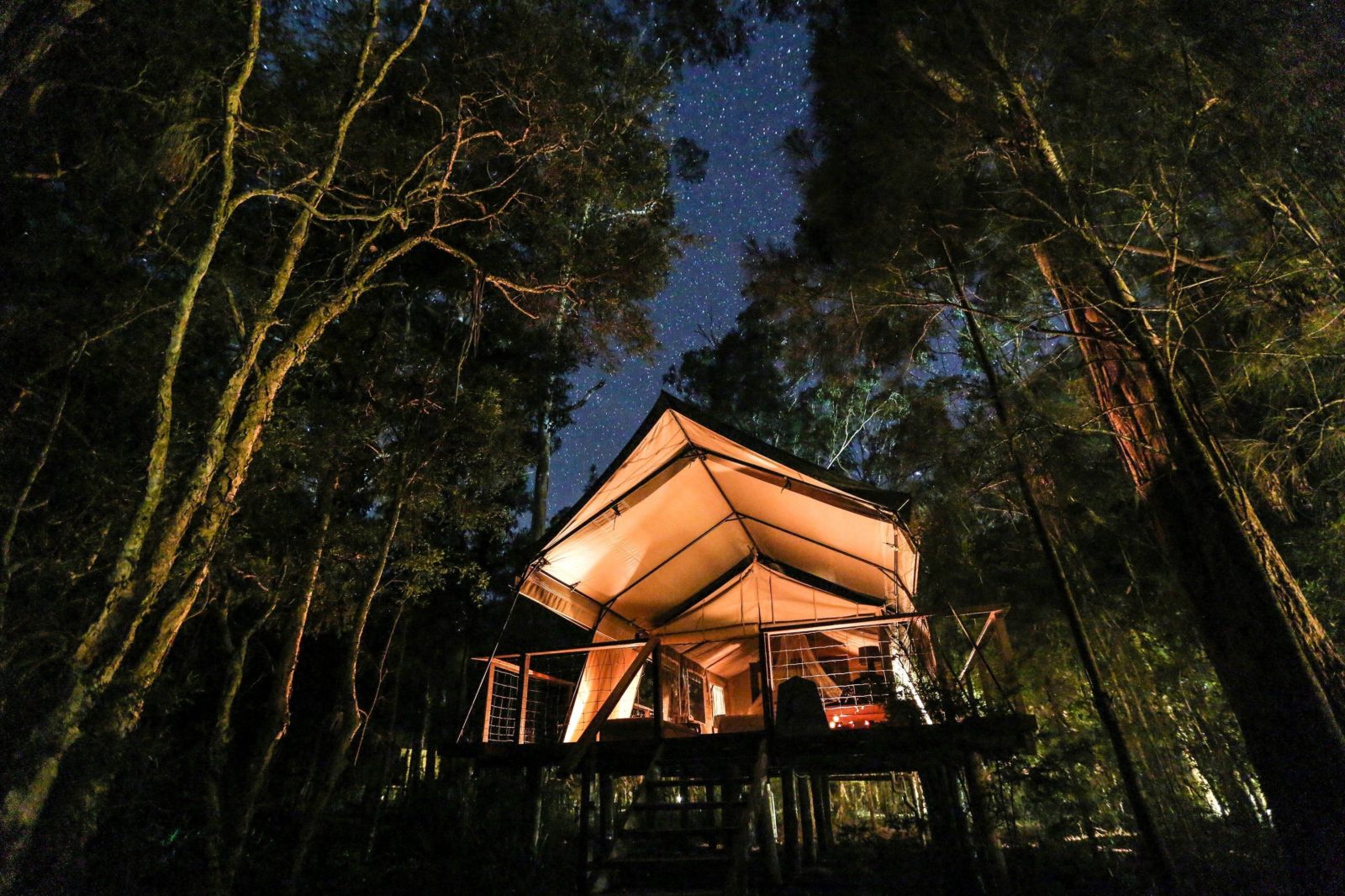 Luxury safari tent accommodation at Paperbark Camp in Jervis Bay