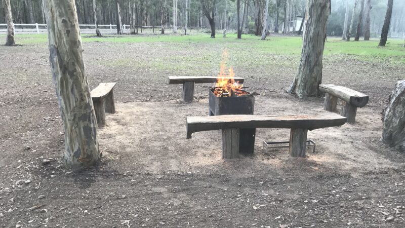 Sit back and enjoy the flames of the fire in the home made fire pit with firewood supplied so no need to bring your own.