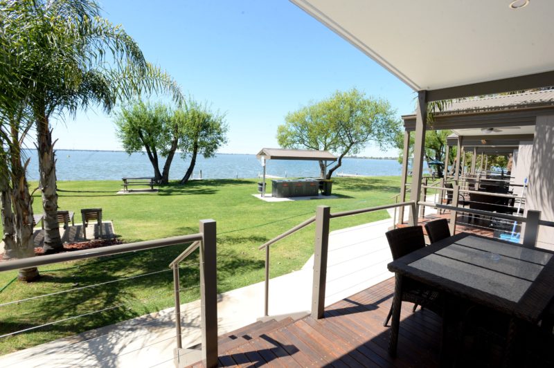 stunning water views from your own deck in a Waterfront Apartment