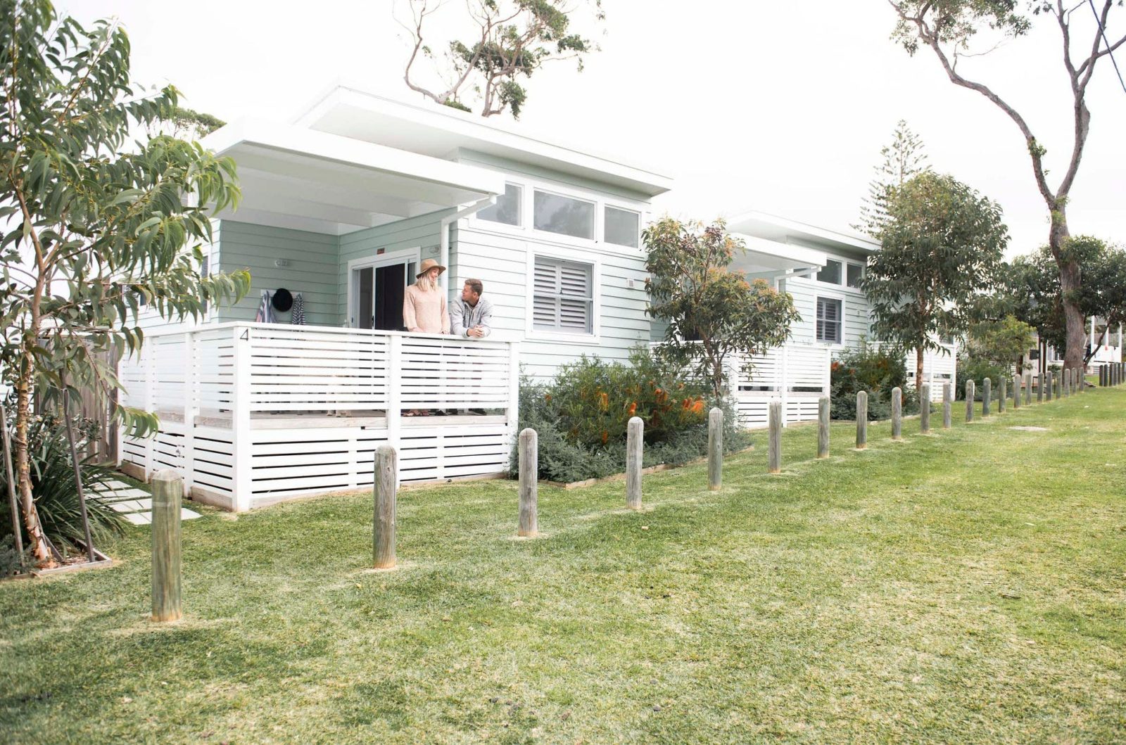 Surfside Cabins - five in a row all with sunny north facing covered balconies