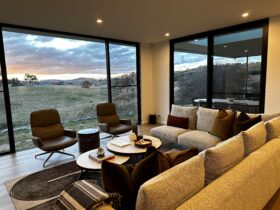 The Horned Cow - Living room and views