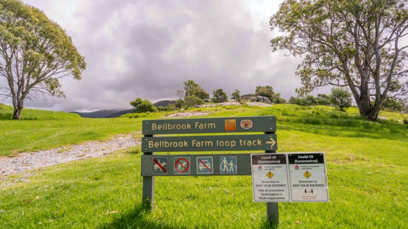 Signage at the entrance to Bellbrook Farm