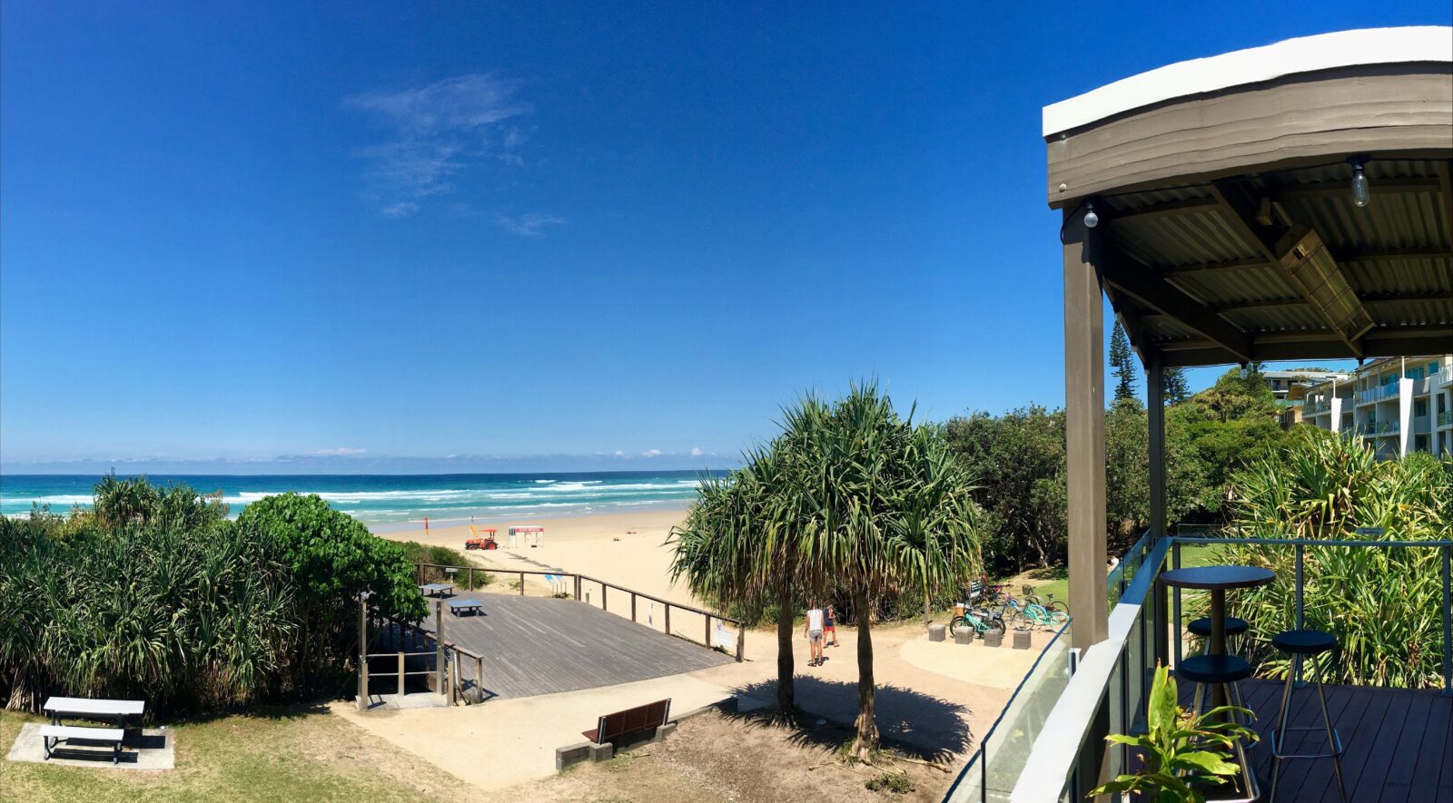A view of the beach from Cabarita Beach SLSC's large covered deck.