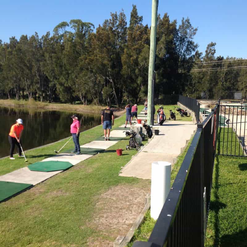 Our visiting PGA Professional conducting a clinic on our Aqua Driving Range