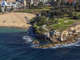 Aerial view of Coogee Beach and Giles Baths