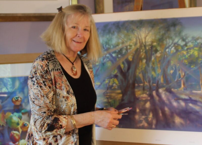 Grace Paleg Australian pastel artist lady easel