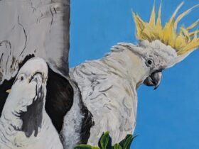 Mural of Cockatoo by Christine Pike at Gresford Arboretum